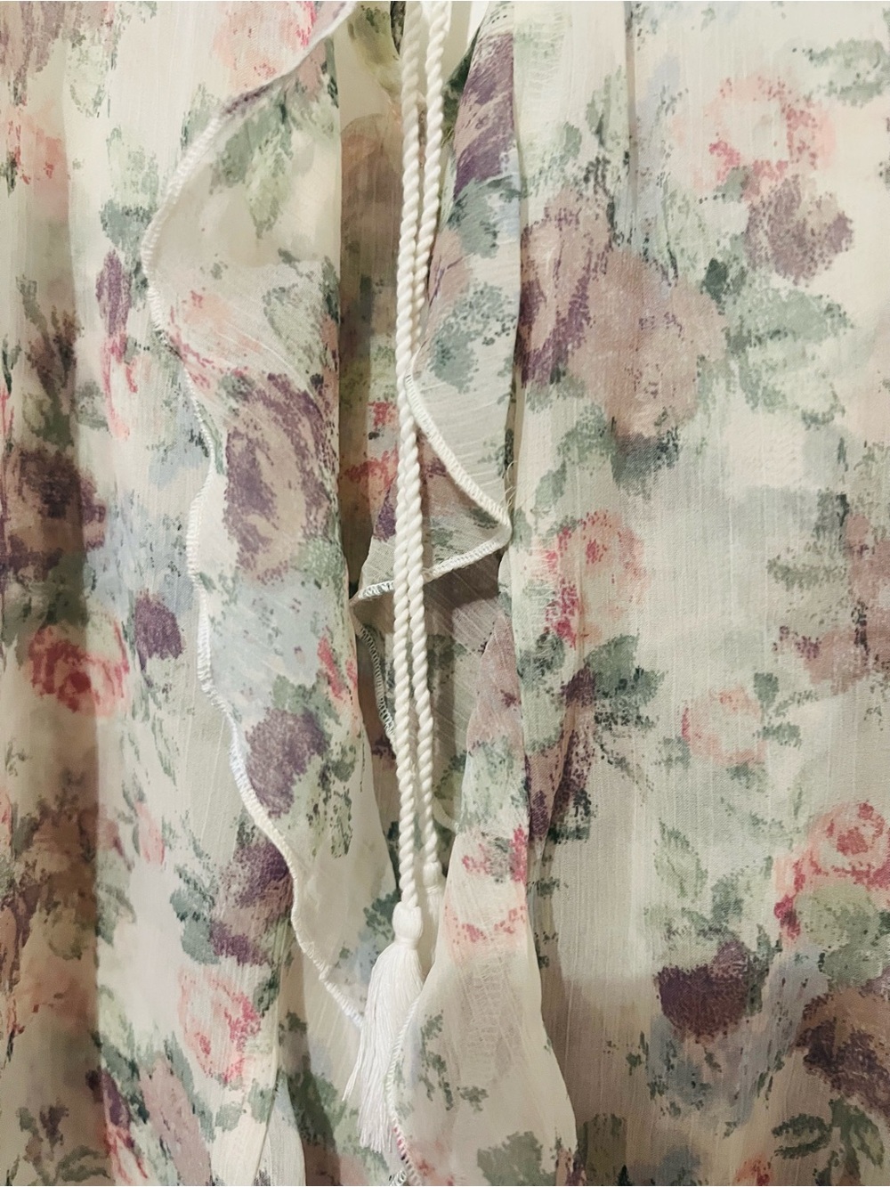 Abercrombie & Fitch NWT Floral Chiffon Ruffle Cami Top Y2K L - Picture 5 of 5